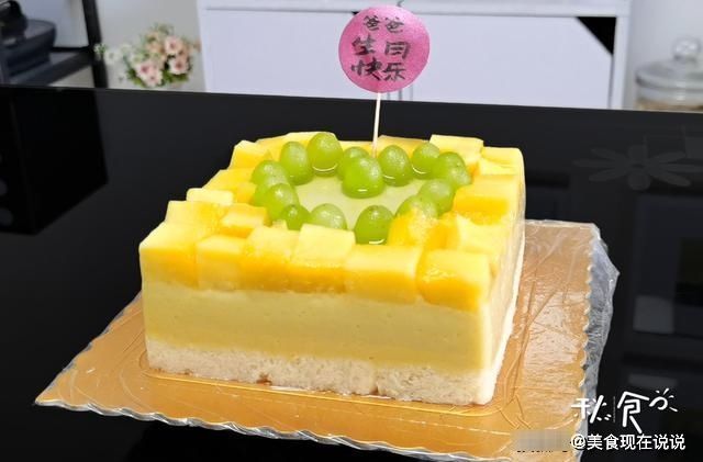 芒果|生日蛋糕不用买，教你用“水果加牛奶”自制水果蛋糕，好吃又营养