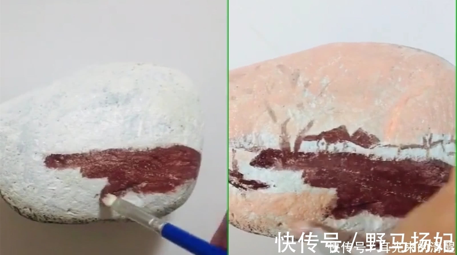 石头!美术生在石头上作画,刚开始搞不懂,看到成品:抱走了!