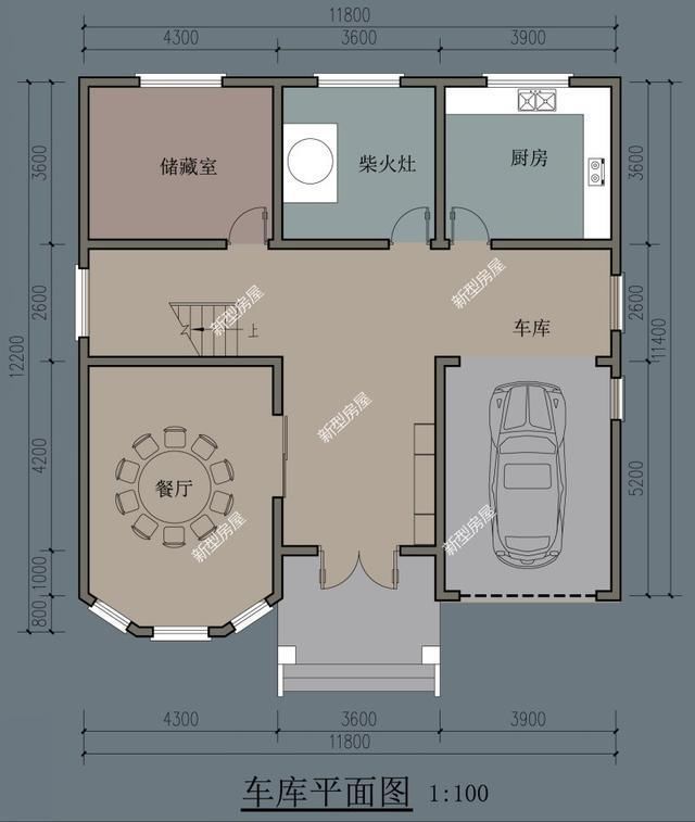 平面|车子买不起，车库必须有！分享几套农村建房图纸，最低25万搞定