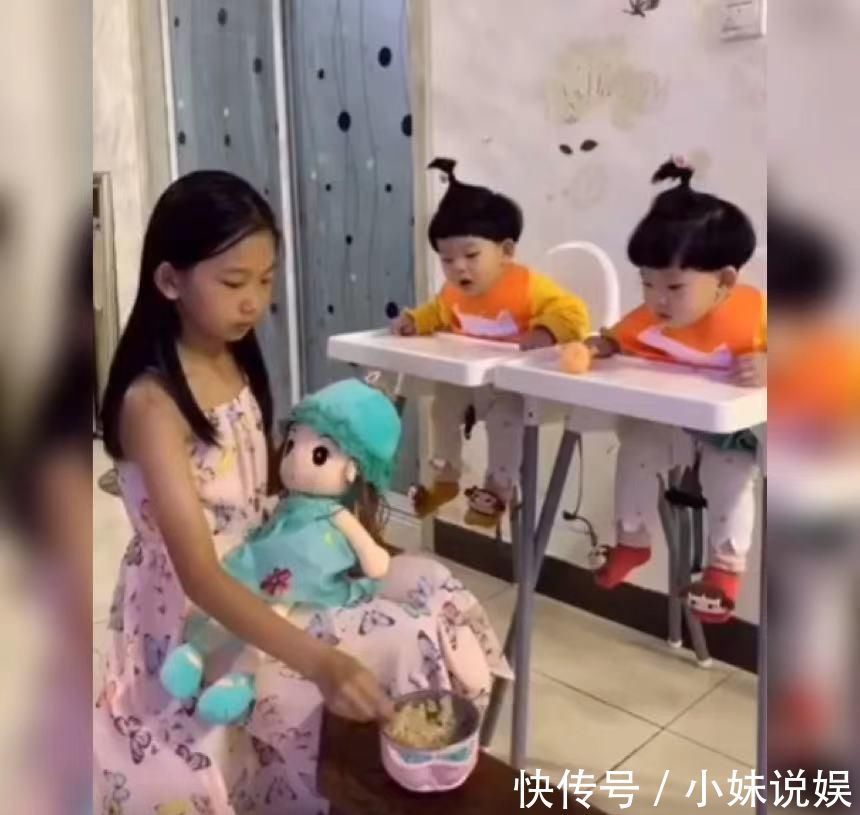 餐具|妹妹不好好吃饭，姐姐用计“套路”妹妹火了，网友：布娃娃太惨了