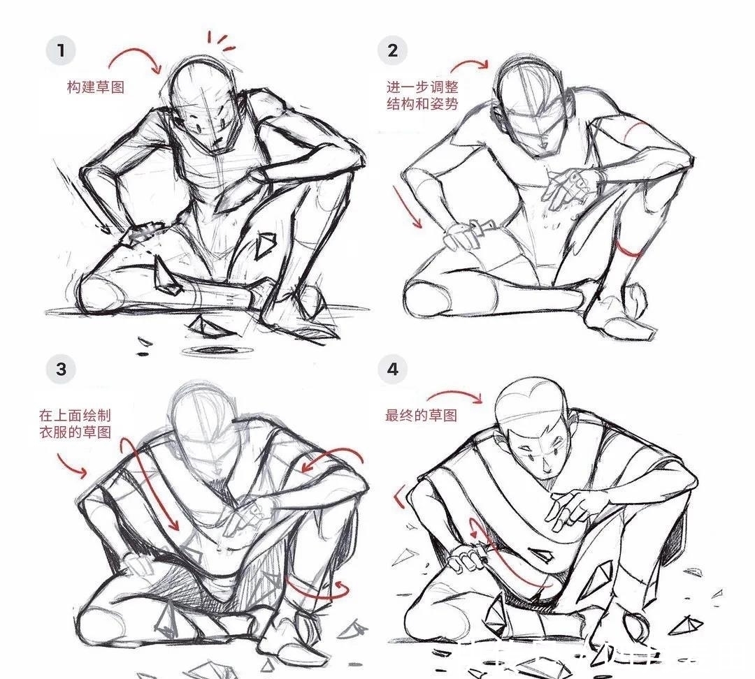 thomas$「绘画干货」一组线稿步骤图分享!原来大佬都是这样画的……