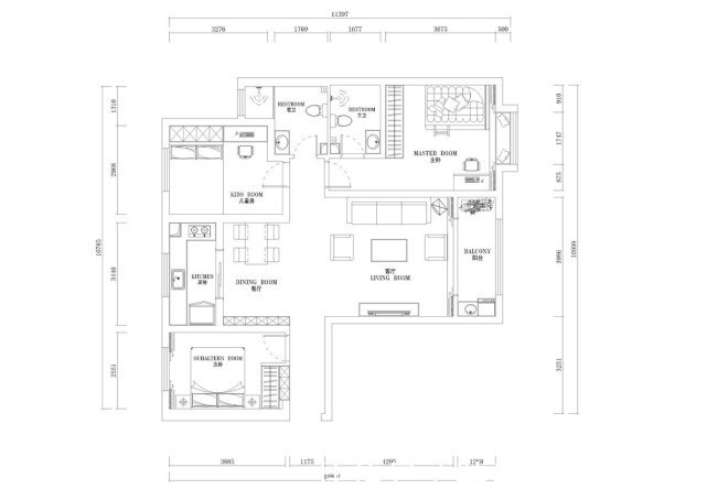 美观|125平极简风三居室简单美观，打造一个现代生活之家