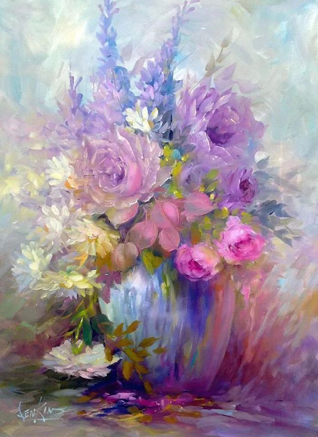 加里$这对老夫妇教授绘画40多年,画的花也太漂亮了!