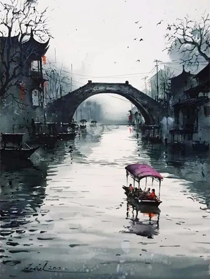 画面!极具美感的蓝绿水彩色调,如此画面,令人爱不舍手