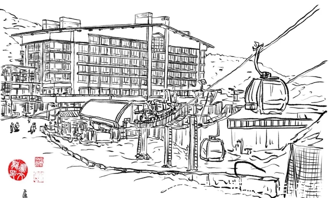 任子威@近400幅冬奥主题手绘插画均出自燕大老师之手