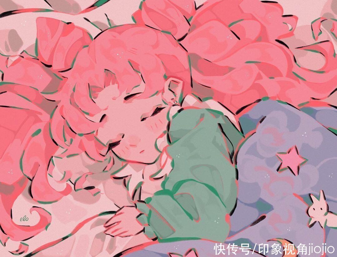 插画作品!甜腻腻的润系少女,看着看着就融化在色块里