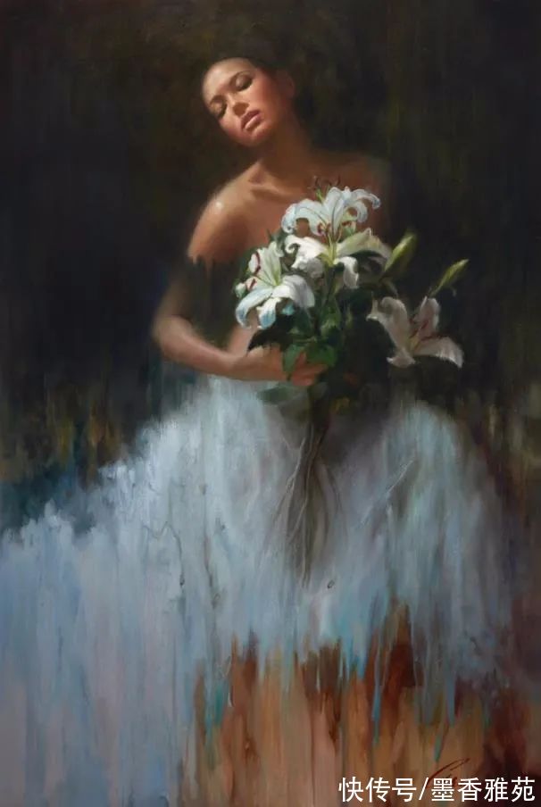 美国&美国性感美女油画,逼真动人