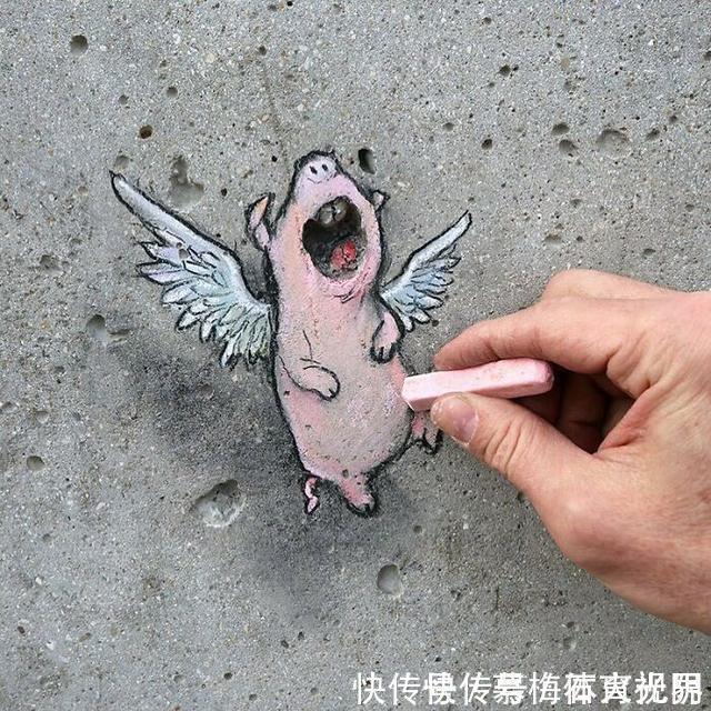 密歇根州!他用粉笔在街边“乱涂乱画”,吸引了百万粉丝,网友:能多来点吗