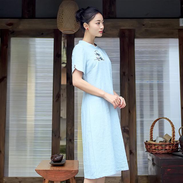 棉麻|东方古韵的改良旗袍裙,轻松秀出玲珑曲线之美,让人着迷