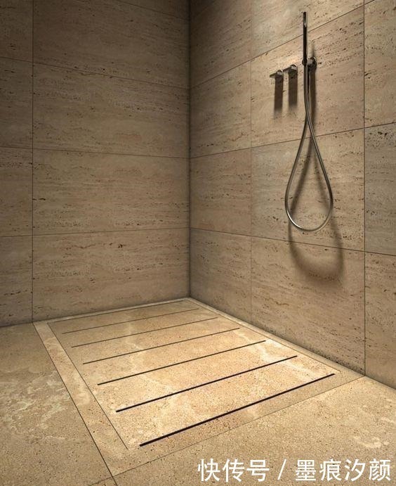 地漏|越来越多的浴室兴这样装!地面铺桑拿板,淋浴喷头做顶上,太漂亮!