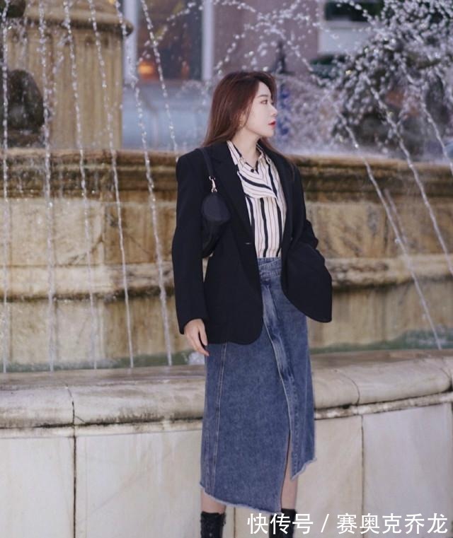 秋季|小西装+半身裙=这才是我们想要的秋季时尚,提升气质又高级!