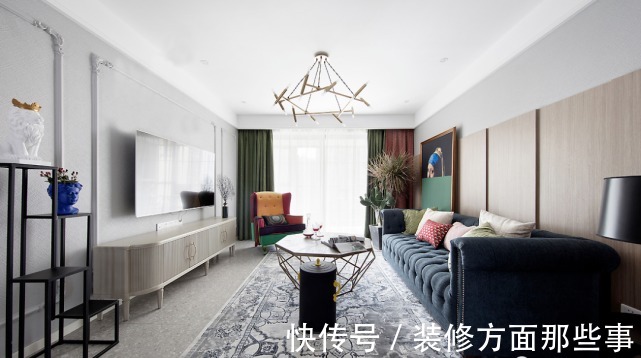 浅灰色调|131平现代艺术为基础，美式风格为辅三居室，令生活愈加有滋有味