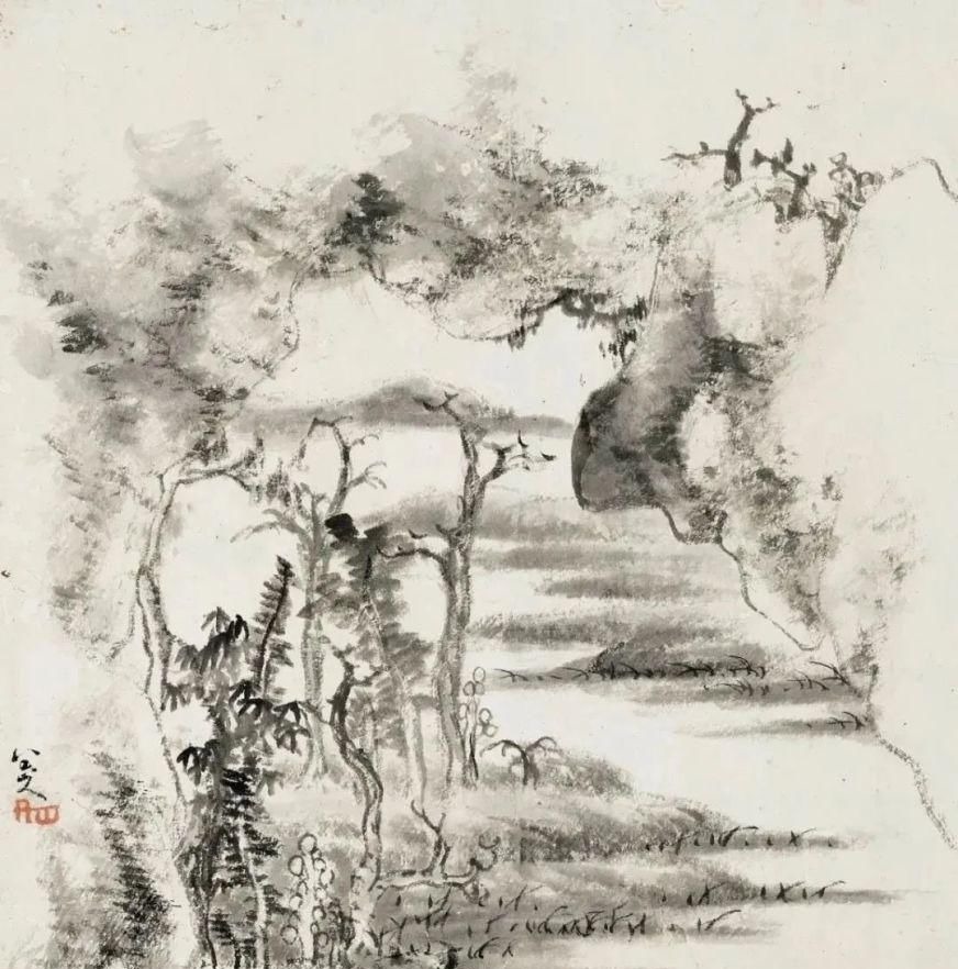 山水@这套册页当不仅仅有山水也有花鸟,就是没有的是大红大绿的色彩