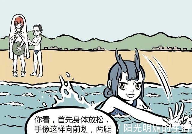 小柯南|《非人哉》龙女教红孩儿游泳,成海上霸主哪吒一般人不这样做