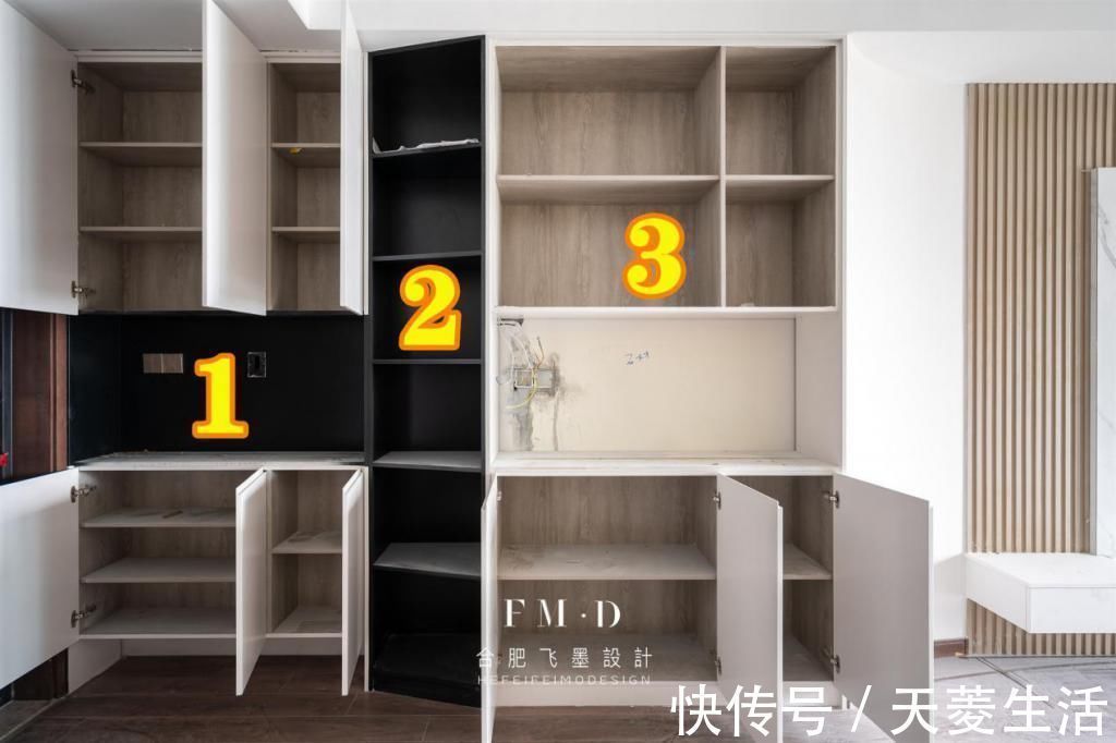 mom决定了,玄关和餐厅就打一体柜,三段式收纳占地不到1㎡,实用