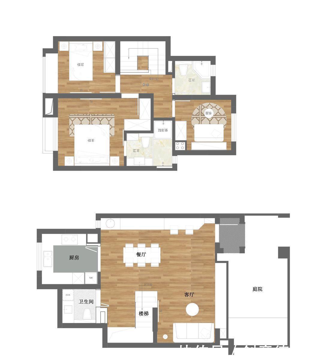 现代式|充满色彩的双层二居室,这样的设计也太有质感了,真的很温馨