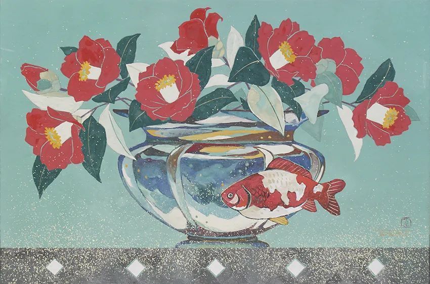 画家#这位日本画家的画有一种静谧的精致感,唤起一种沉思、空灵的感觉