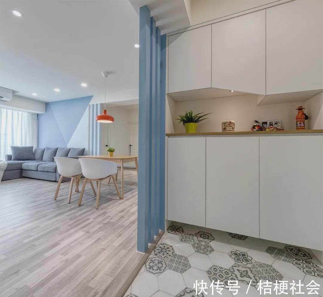 门把手|三口之家的73㎡,全屋坚持北欧混搭风,入户那叫一个清爽透亮