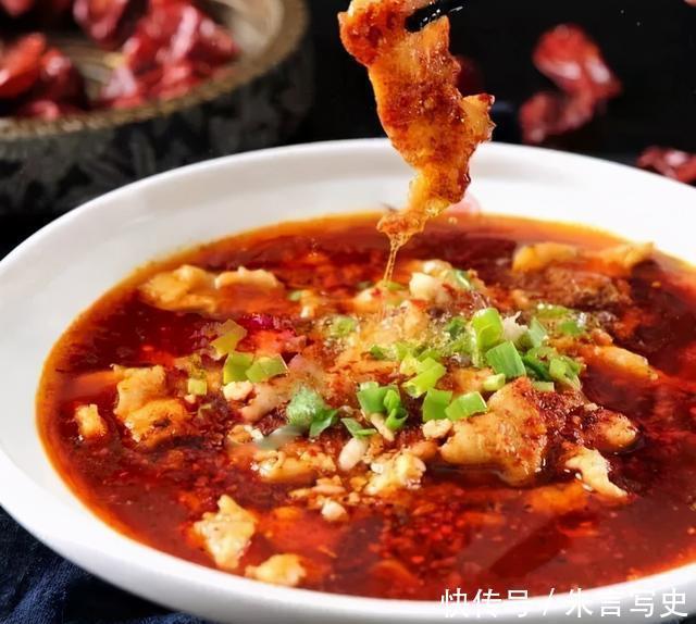 红亮|水煮肉片猪肉滑嫩新鲜麻辣色泽红亮制作关键肉片要滑嫩