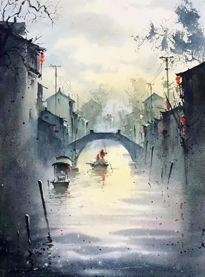 画面!极具美感的蓝绿水彩色调,如此画面,令人爱不舍手