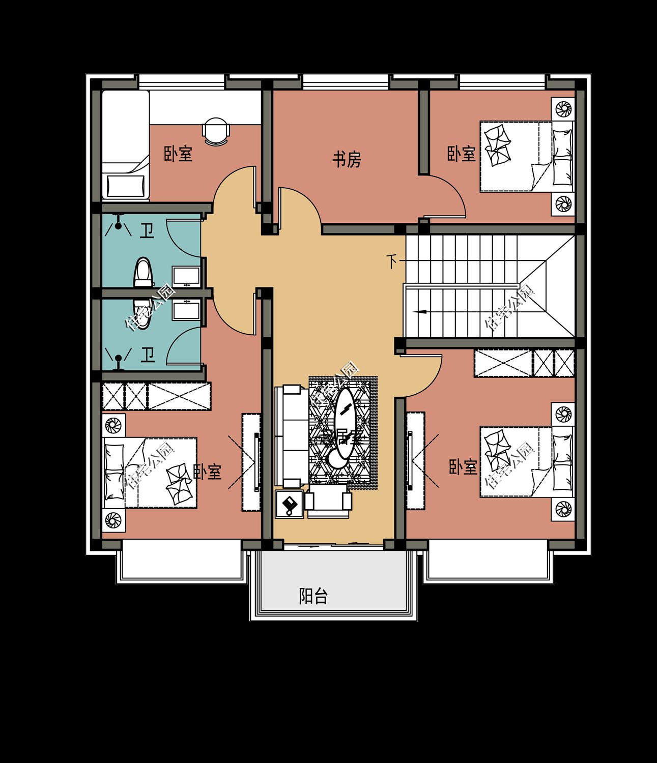 露台|农村建房想省钱？看看这10套平屋顶户型，20来万就能建好