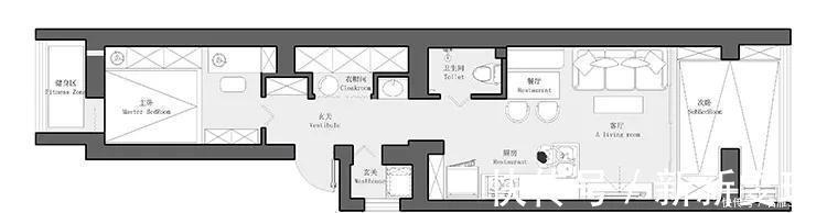 卧室|47㎡一室改两室,进门衣帽间,阳台变次卧,装出来比80㎡还要大