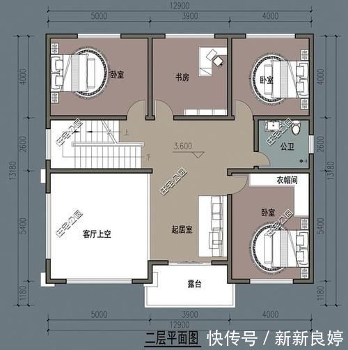 露台|农村宽12米，进深13米，后面还有一个厨房的自建房，你觉得该如何设计？