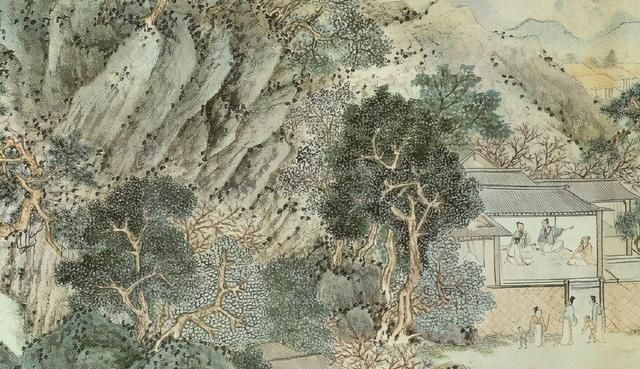 画友$文徵明笔下的《桃花源图》600年前的绘画真妙,构图严谨又漂亮