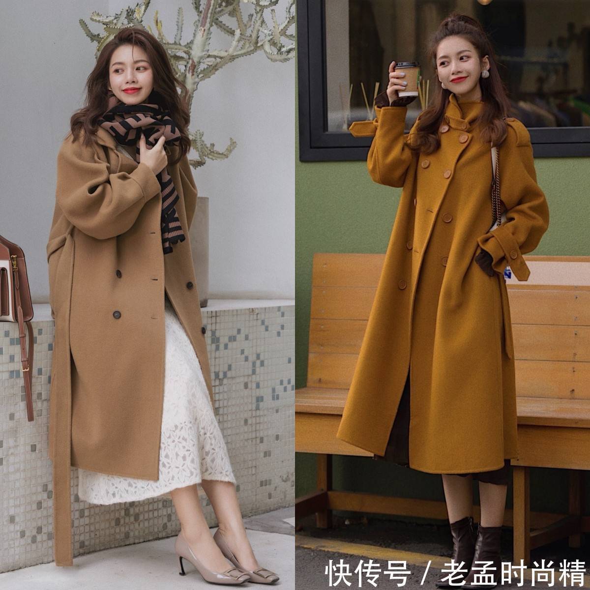 碎花裙|穿大衣少搭配裤子,如今流行这样穿,气质优雅还高级