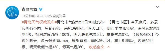 青岛气温将狂降12℃，还有雨+雪！今天大雾锁城，出游网友：看了个寂寞