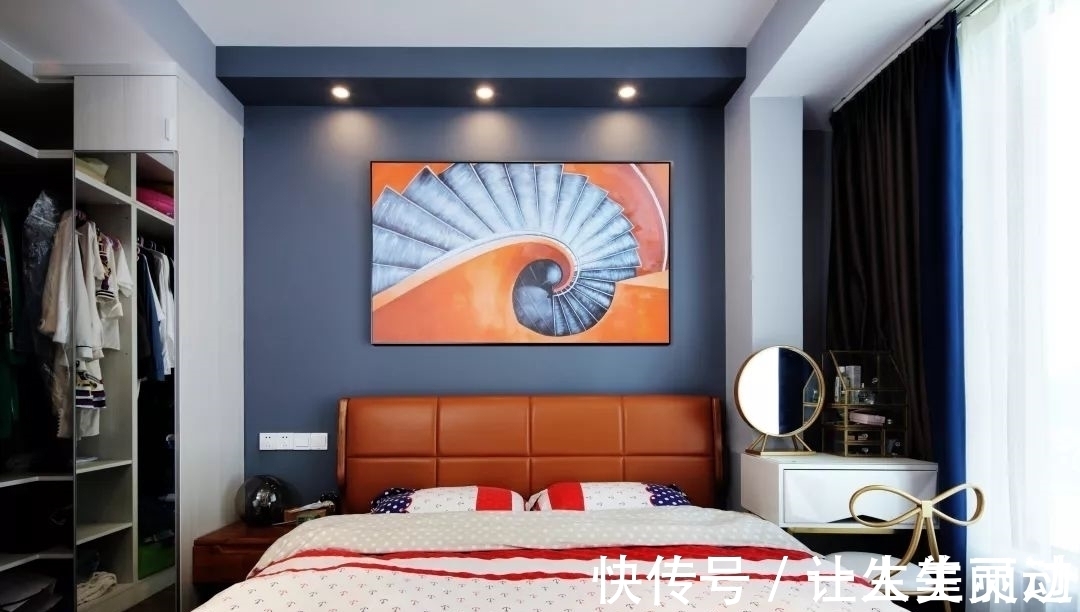 现代|68㎡现代北欧,深色系的简约空间,热情与温情的交织