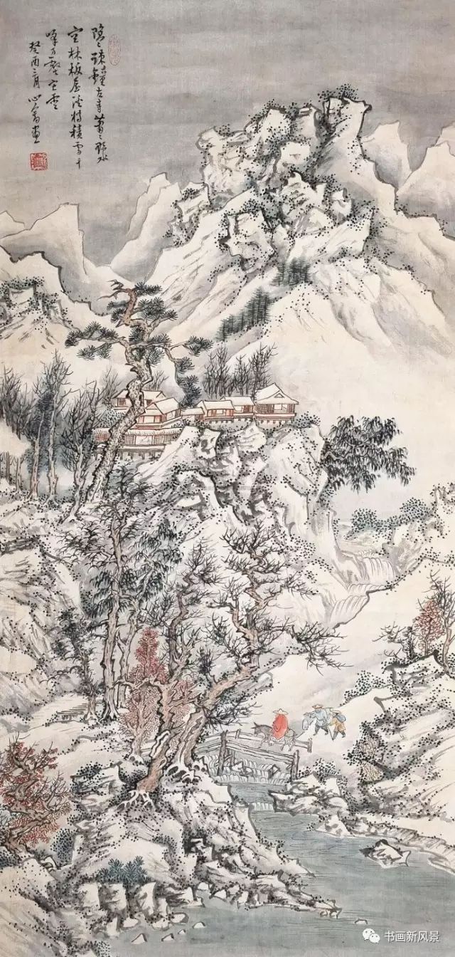 踏雪寻梅$溥儒雪景山水35幅，太美了