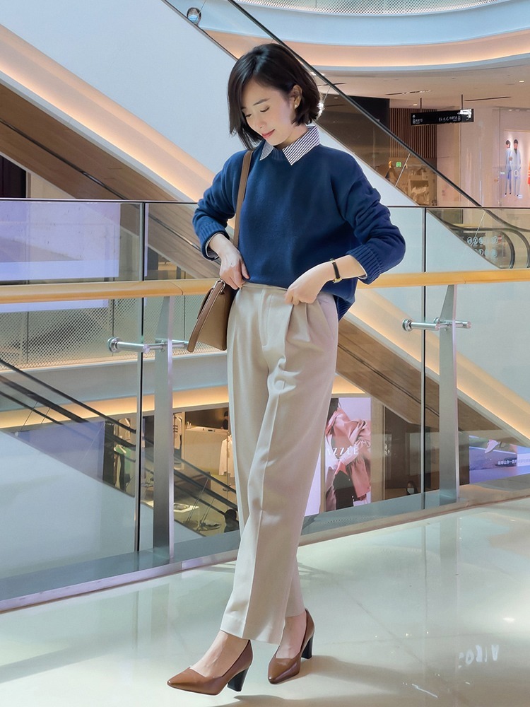 西装裤 终于不流行牛仔裤了,这条“西装裤”才是时髦精宠儿,百搭还显瘦