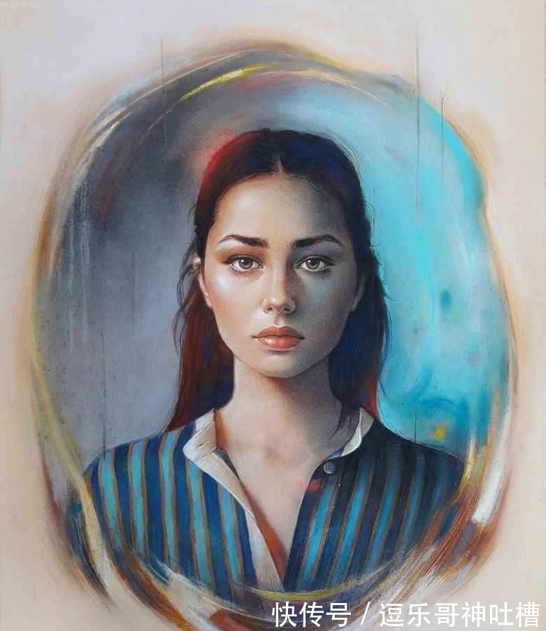 绘画本!想不到蜡笔头也能画出如此惊艳的作品——叙利亚画家汉拿的肖像画