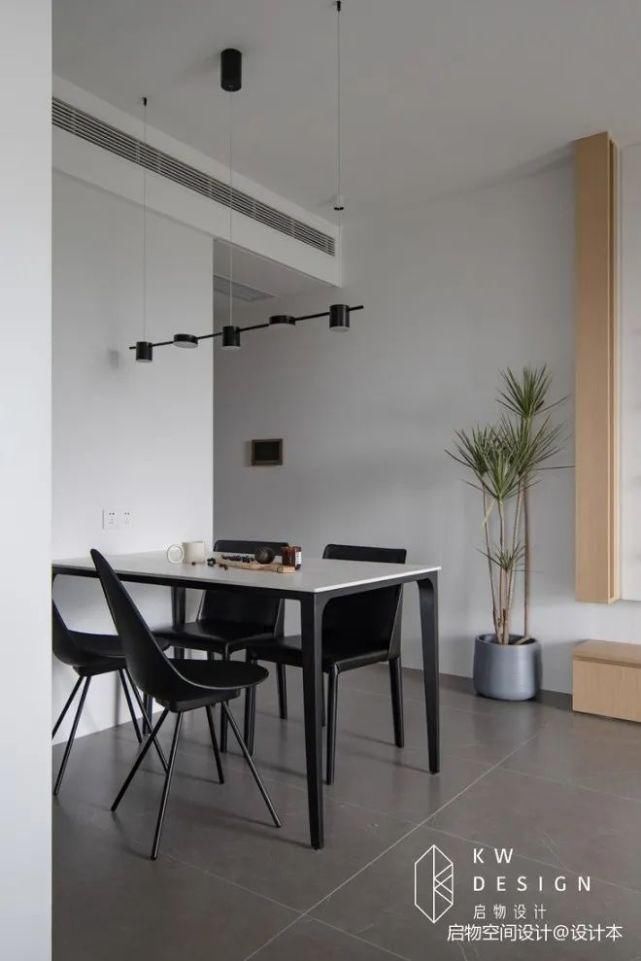 电视柜|76㎡小三居,经典黑白灰+飘窗榻榻米,从玄关美到卧室