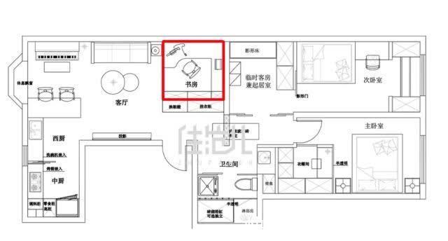 主卧|78㎡纯白色的家,爆改大三倍,还多出西厨、书房、衣帽间?!