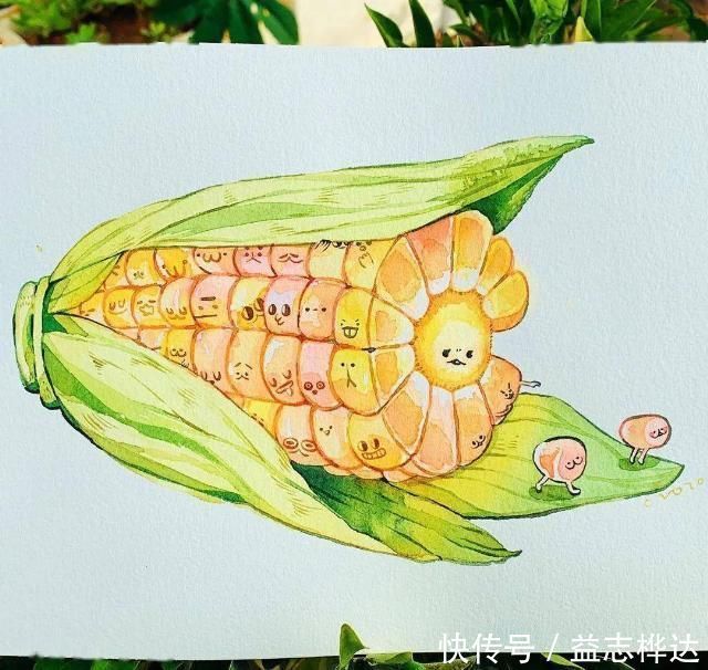 插画$哇马克笔画出水彩般效果,装饰感太强了,简单又漂亮,收藏