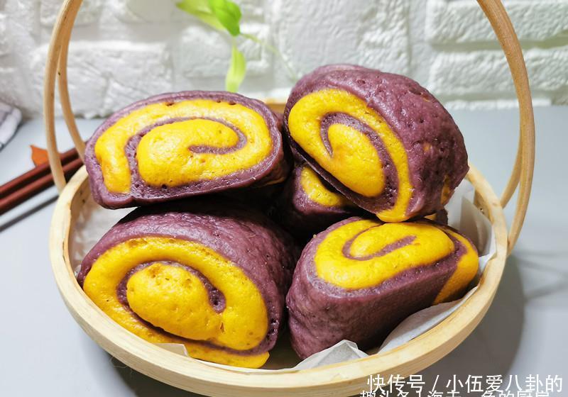 孩子不爱吃面食别愁,这个双色馒头好看还好吃,孩子见了准馋