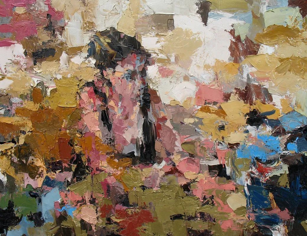 纹理&他将杂碎的色块,厚重的纹理,融于画中的人物