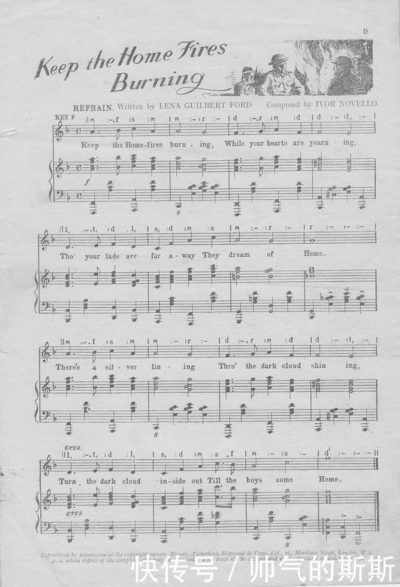 一战军歌《继续家庭火焰的旺盛》歌词曲,带真人演唱