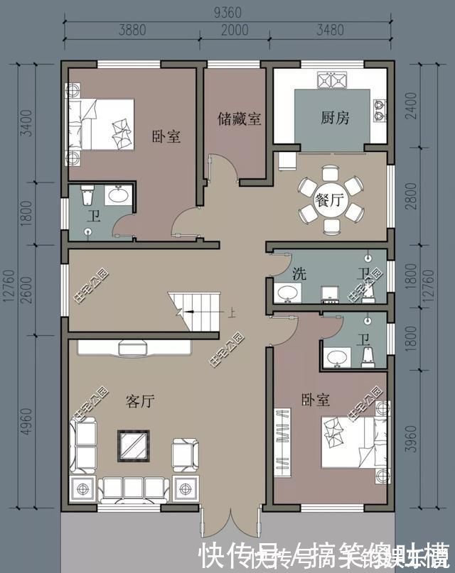 户型|农村建两层有什么好户型，20万之内能建好的5套小户型推荐
