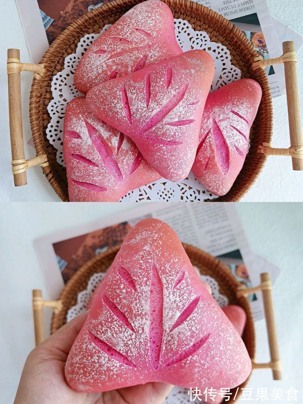 火龙果豆沙包，好看又好吃，做法简单