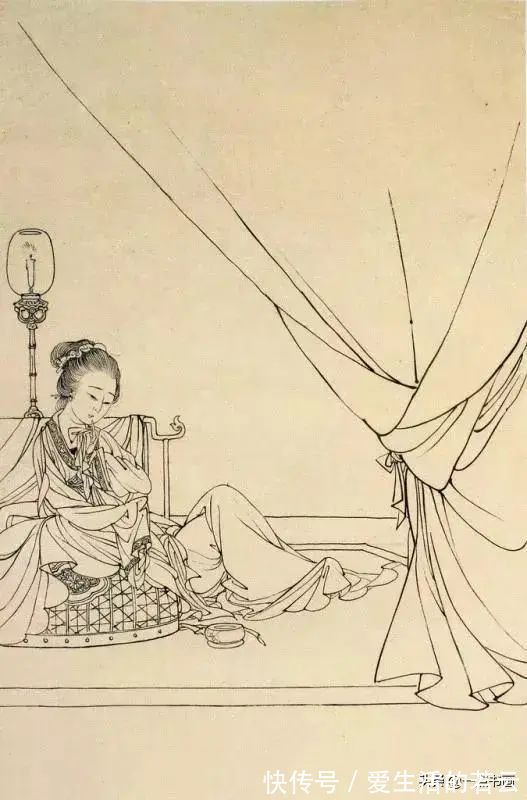 基本功@他的白描被评为“当代第一”,画仕女独辟蹊径