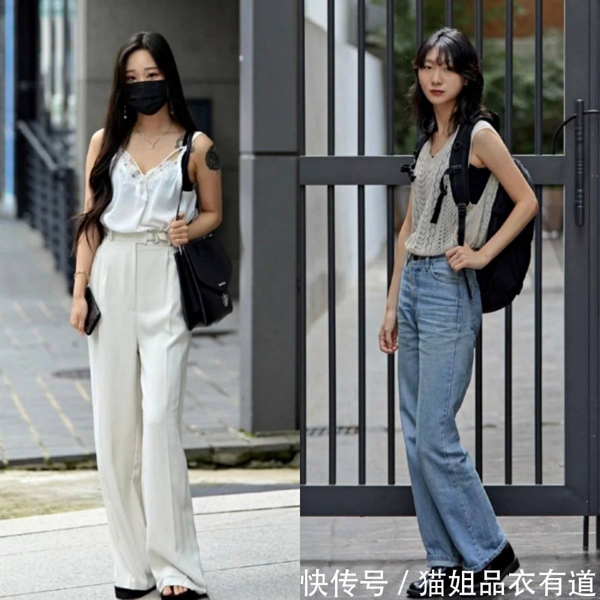 西装裤|被韩国路人街拍惊艳到了,没有礼服和高跟鞋,基础款也能玩转时髦