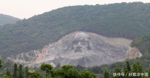 中国最大山体人物雕像 完工后是美国总统山头像的4倍