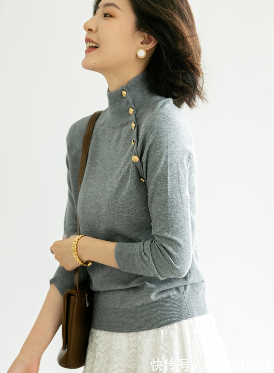 螺纹|简约的态度,知性的魅力,一款非常有女人味的针织衫