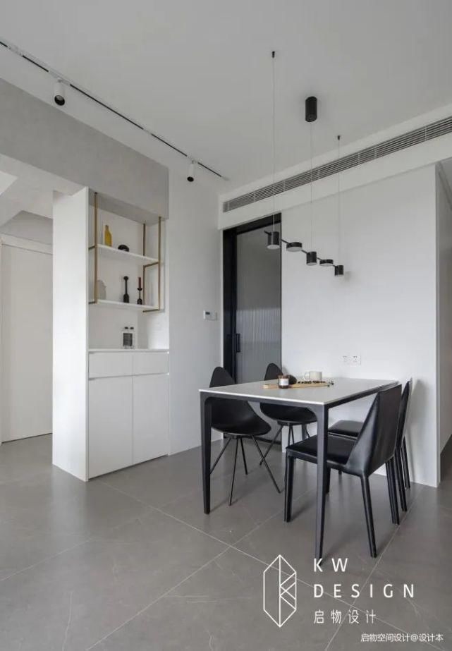 电视柜|76㎡小三居,经典黑白灰+飘窗榻榻米,从玄关美到卧室