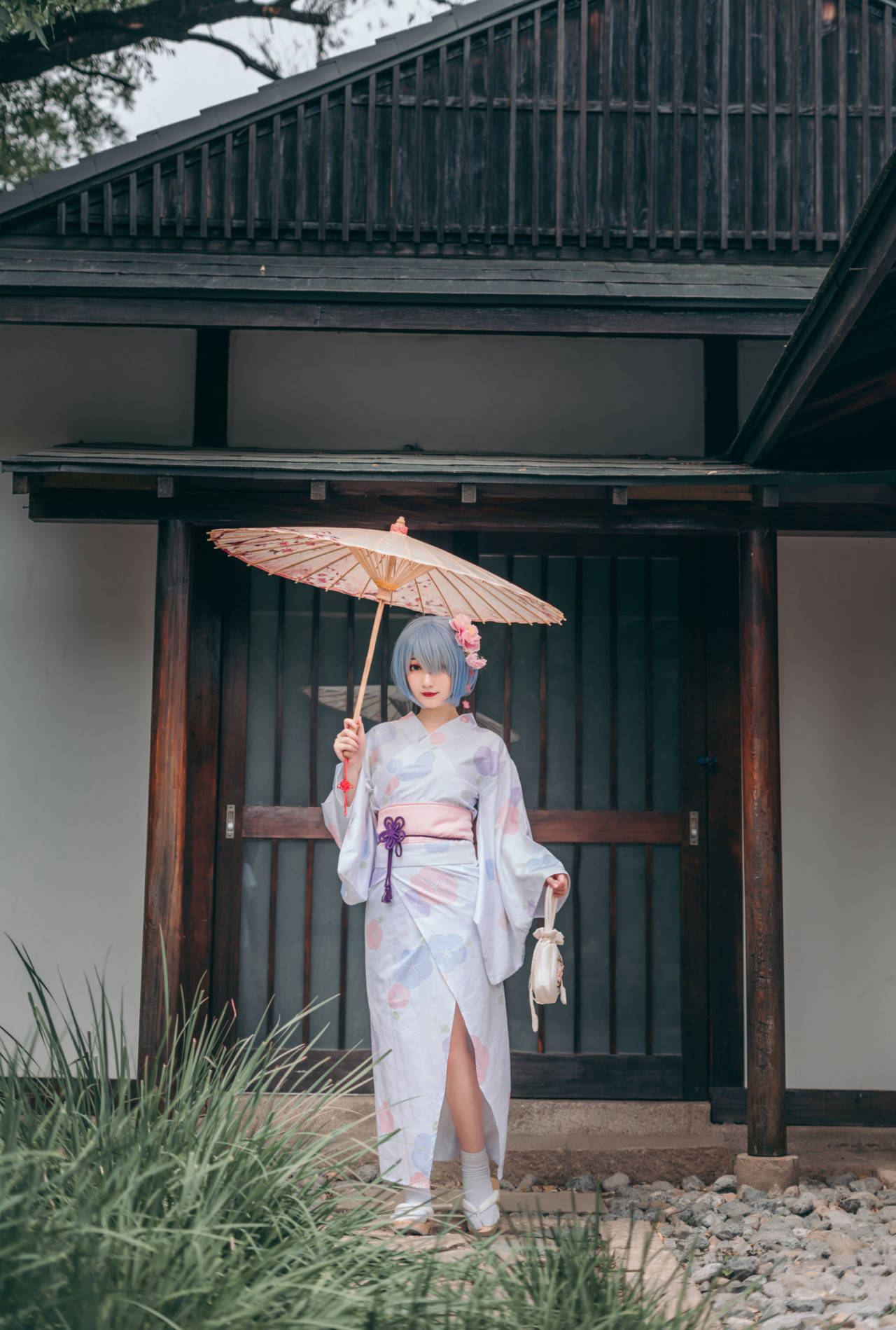 花伞|cos:浴衣蕾姆,花伞下的思念