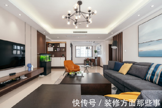 背景墙|153平现代风四居室,原木色+白色令空间蔓延着冷暖和气