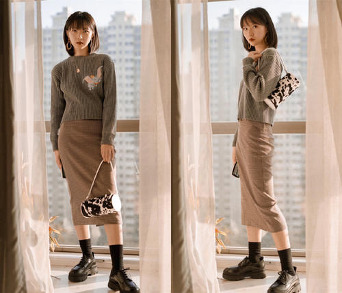 “毛衣＋半身裙”初春这样穿，时髦又撩人，气质很加分
